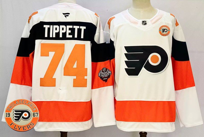 Men Philadelphia Flyers #74 Tippett White Fanatics 2025 NHL Jersey style 1